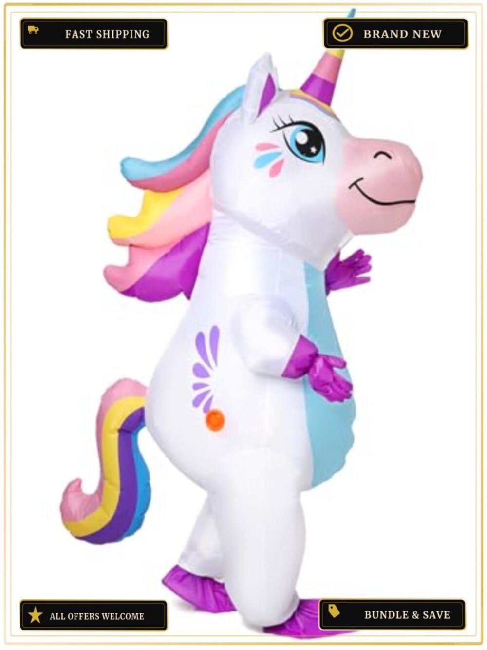 Gootus Inflatable Unicorn Costume Adult Funny Halloween Cosplay Polyester